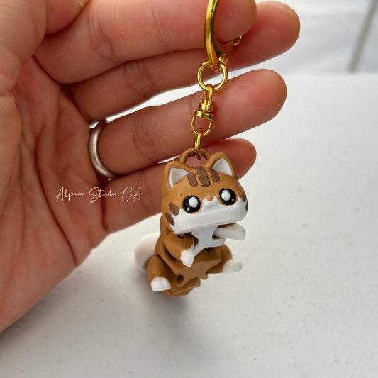 Cat Keychain - Orange Tabby