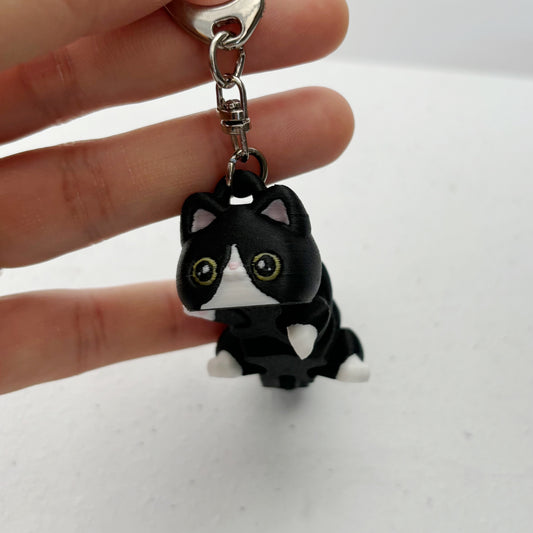 Cat Keychain - Tuxedo