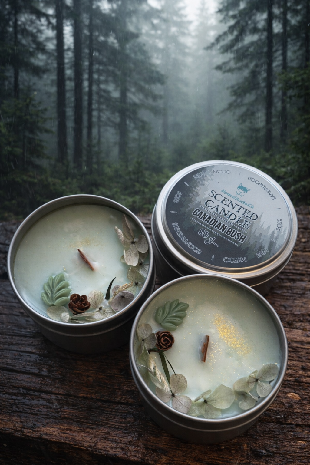 Canadian Bush Container Candle with Decorations